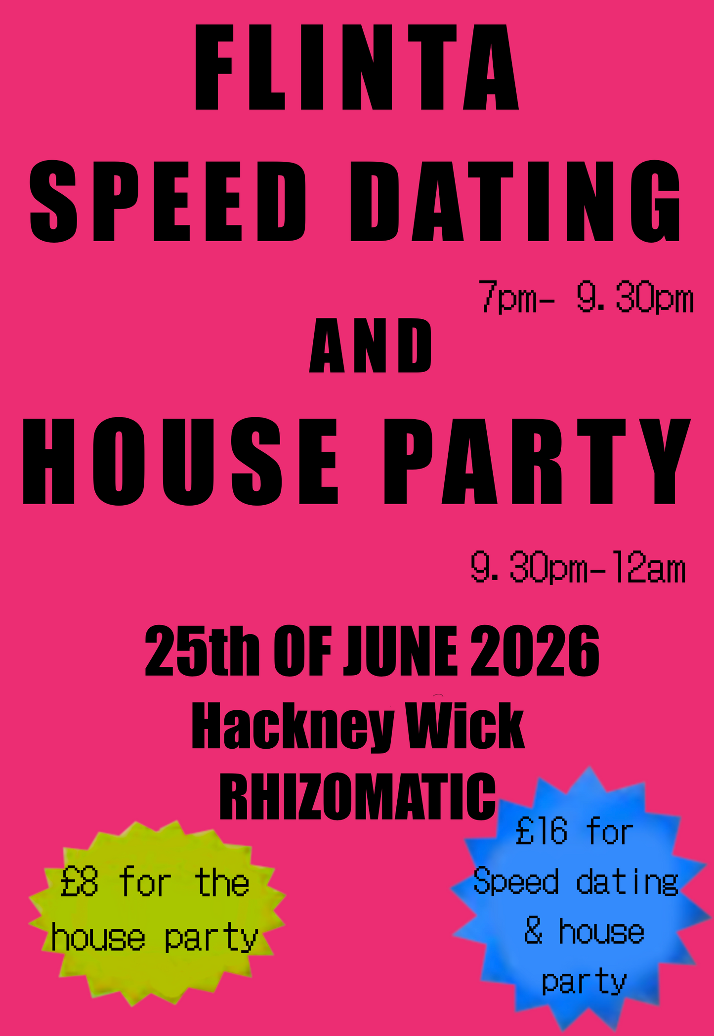 FLINTA SPEED DATING AND HOUSE PARTY