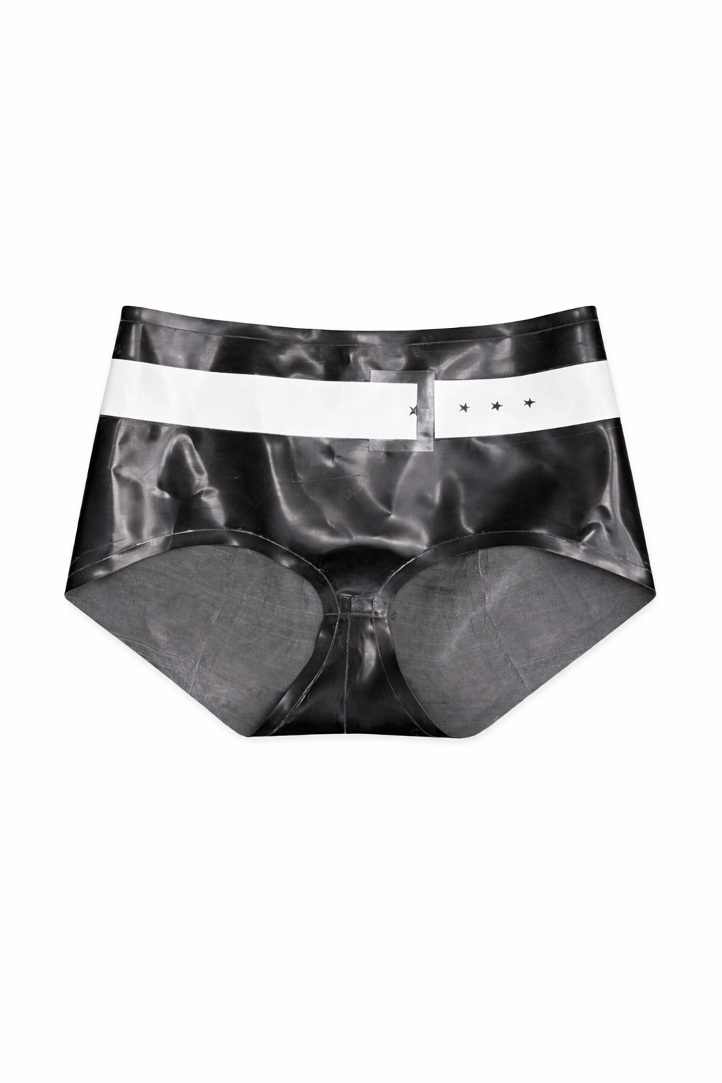 Latex belt booty shorts