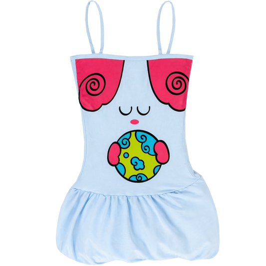 holding space dress Groll-Cee x SnugBug (available for pre-order)